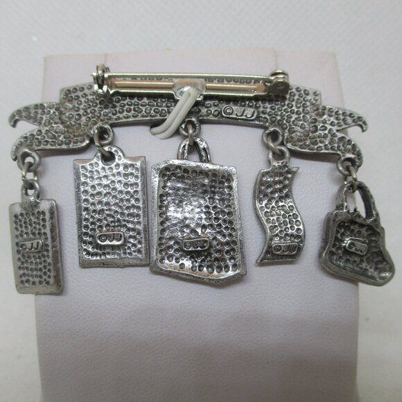 Vintage JJ Born To Shop Brooch Jonette Born To Shop Dangle Charm Brooch JJ - Picture 9 of 10